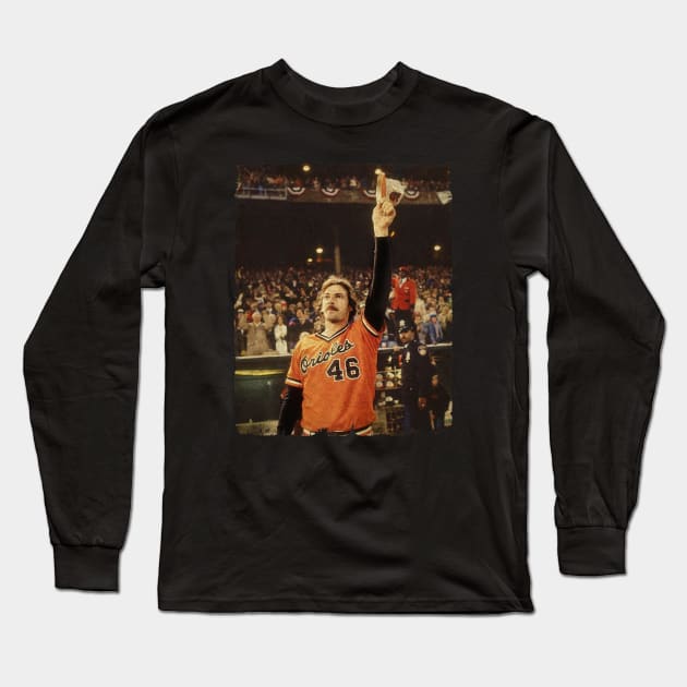 Mike Flanagan in Baltimore Orioles, 1979 Long Sleeve T-Shirt by SOEKAMPTI